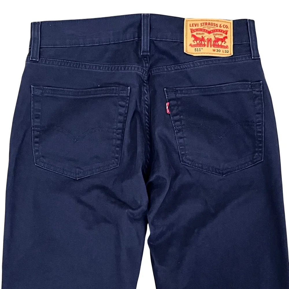 Levi's Mens 511 All Seasons Tech Pants 30x31 Navy Blue Slim Fit Stretch Jeans